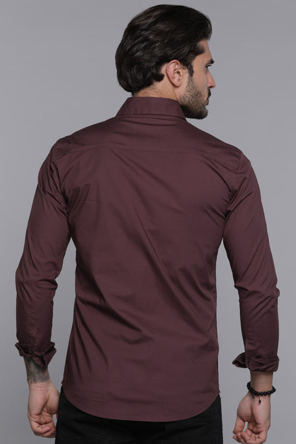 Dull Purple Full Sleeves Solid Shirt