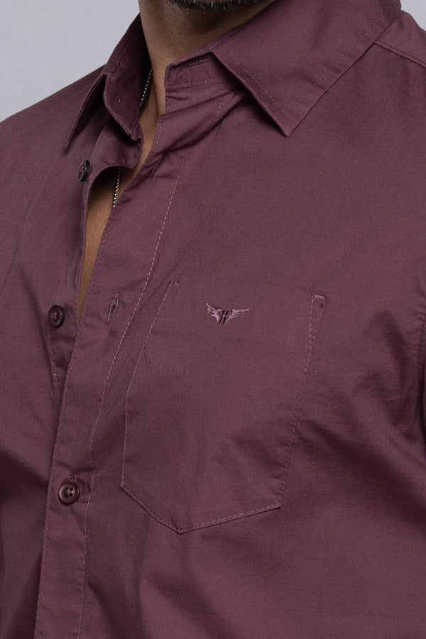 Dull Purple Full Sleeves Solid Shirt