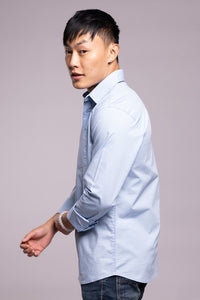 Sky Blue Full Sleeves Solid Shirt
