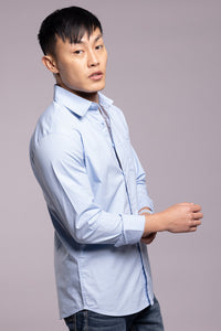 Sky Blue Full Sleeves Solid Shirt