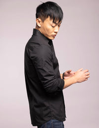 Black Full Sleeves Solid Shirt