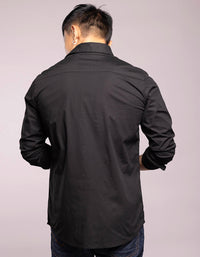 Black Full Sleeves Solid Shirt