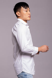 White Full Sleeves Solid Shirt