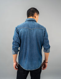 Med Blue Full Sleeve Denim Shirt