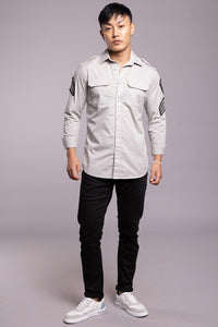 Lt Grey Full Sleeves Solid Shirt
