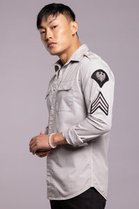 Lt Grey Full Sleeves Solid Shirt