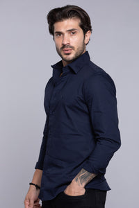 Dk Navy Full Sleeves Solid Shirt