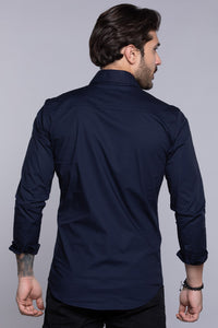 Dk Navy Full Sleeves Solid Shirt