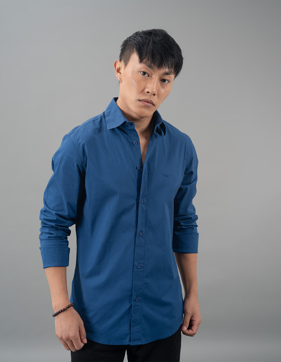 Blue Full Sleeves Solid Shirt