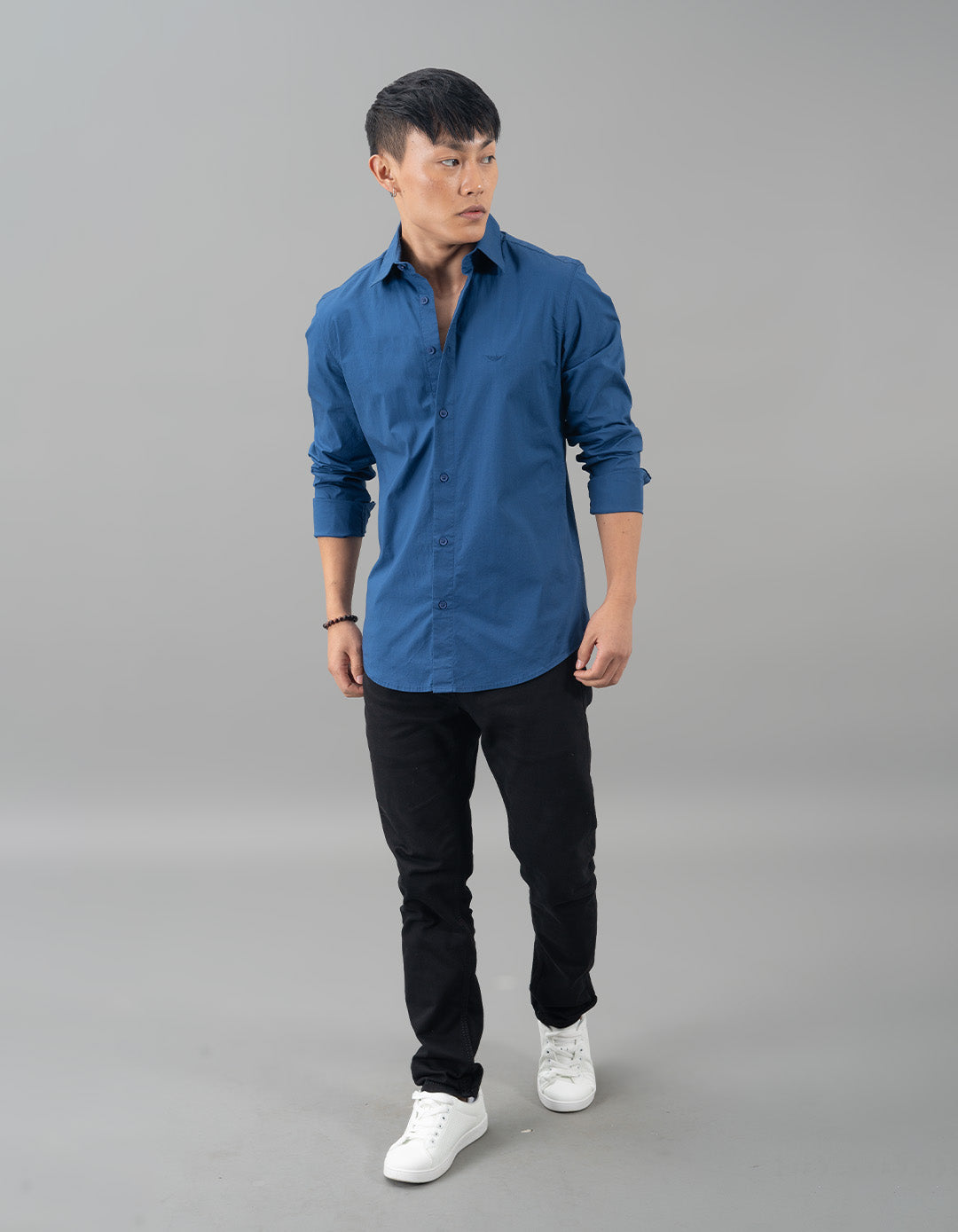 Blue Full Sleeves Solid Shirt