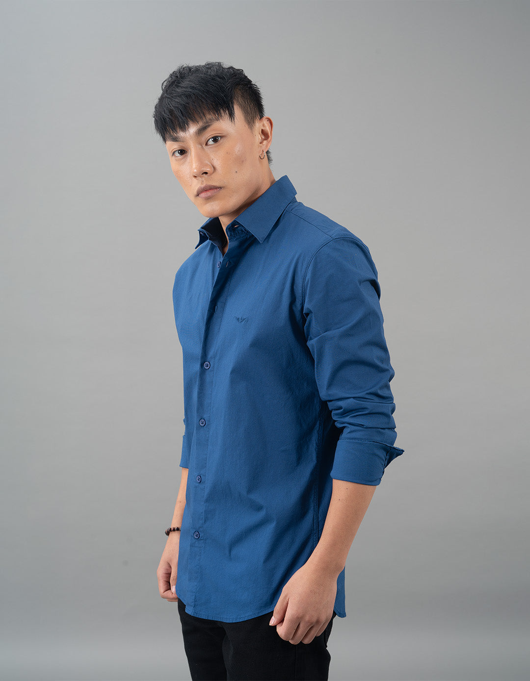 Blue Full Sleeves Solid Shirt