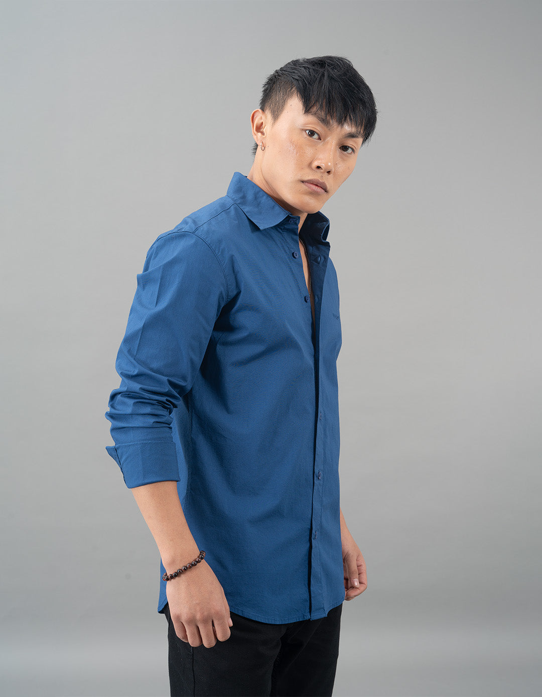 Blue Full Sleeves Solid Shirt