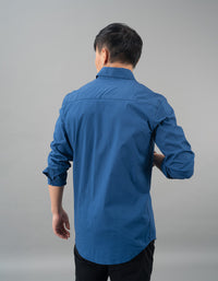 Blue Full Sleeves Solid Shirt