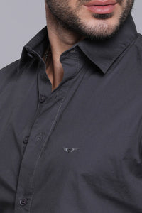 Charcoal Full Sleeves Solid Shirt