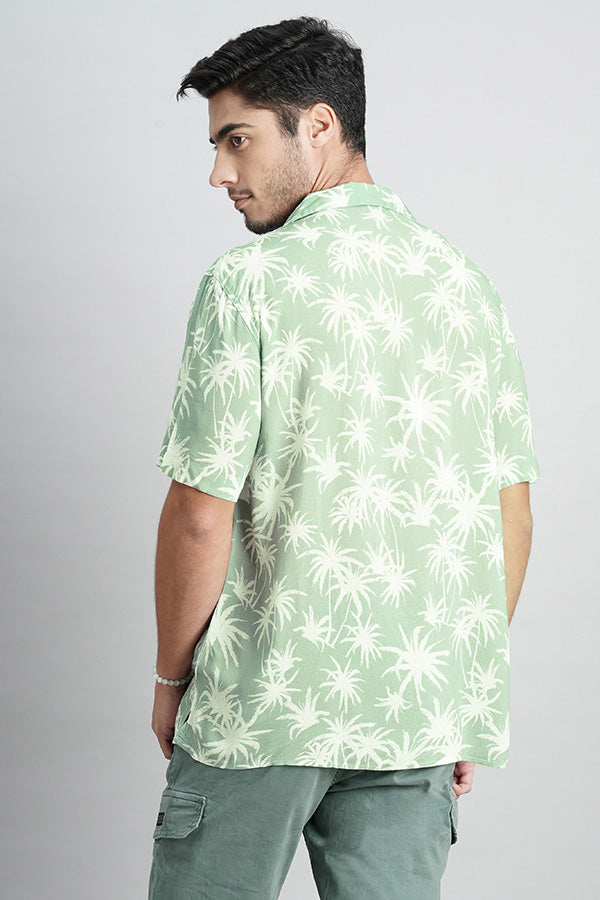 Lt Green Half Sleeve Printed Shirt (Decapario H/Slv Fit)