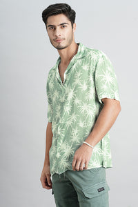 Lt Green Half Sleeve Printed Shirt (Decapario H/Slv Fit)