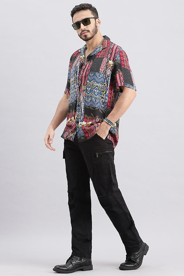 Multi Color Half Sleeve Printed Shirt (Decapario H/Slv Fit)