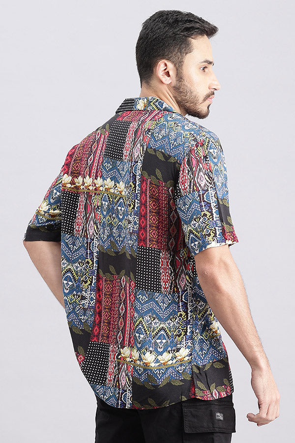 Multi Color Half Sleeve Printed Shirt (Decapario H/Slv Fit)