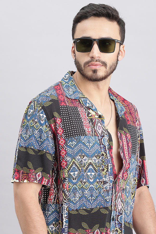 Multi Color Half Sleeve Printed Shirt (Decapario H/Slv Fit)