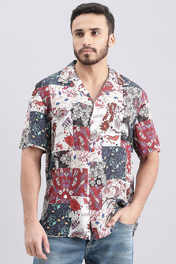 Multi Color Half Sleeve Printed Shirt (Decapario H/Slv Fit)