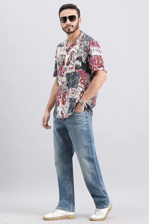 Multi Color Half Sleeve Printed Shirt (Decapario H/Slv Fit)