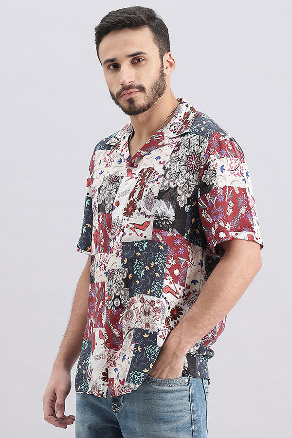 Multi Color Half Sleeve Printed Shirt (Decapario H/Slv Fit)