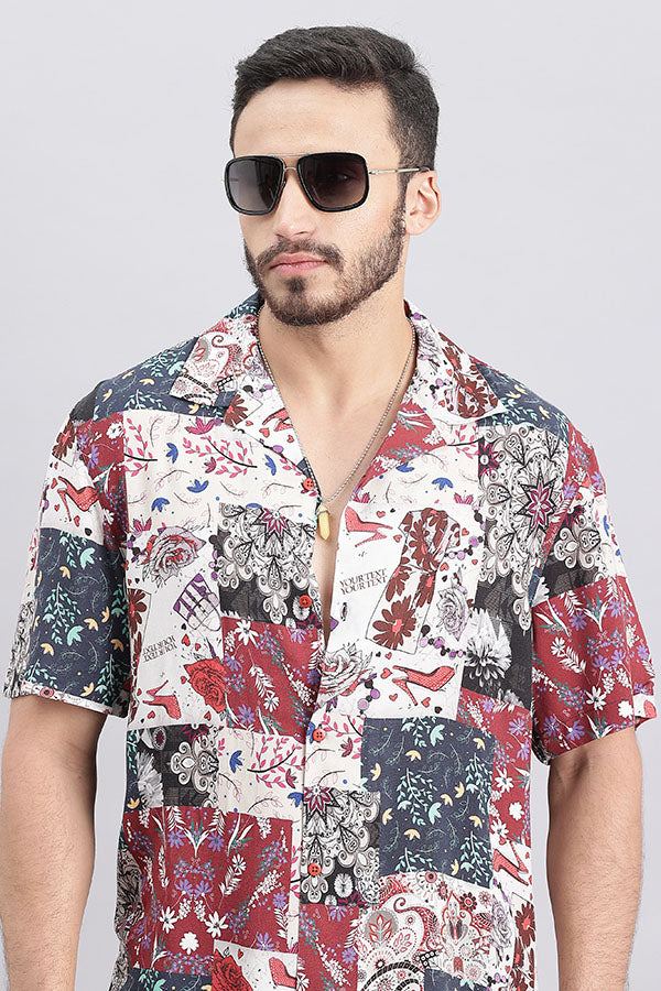 Multi Color Half Sleeve Printed Shirt (Decapario H/Slv Fit)