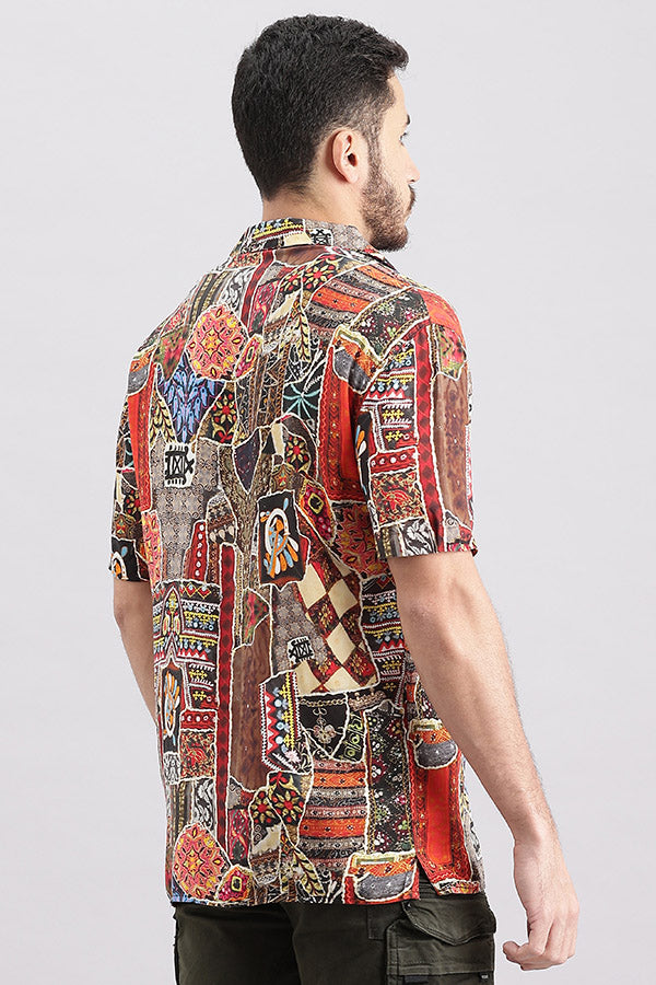 Multi Color Half Sleeve Printed Shirt (Decapario H/Slv Fit)