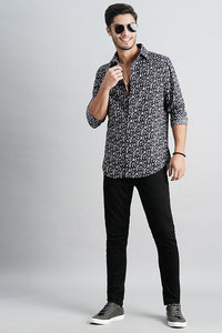Navy White Full Sleeve Seersucker Shirt (Zack F/Slv Fit)