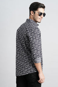 Navy White Full Sleeve Seersucker Shirt (Zack F/Slv Fit)