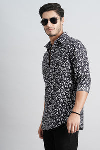 Navy White Full Sleeve Seersucker Shirt (Zack F/Slv Fit)