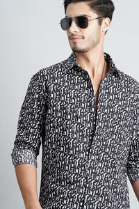 Navy White Full Sleeve Seersucker Shirt (Zack F/Slv Fit)