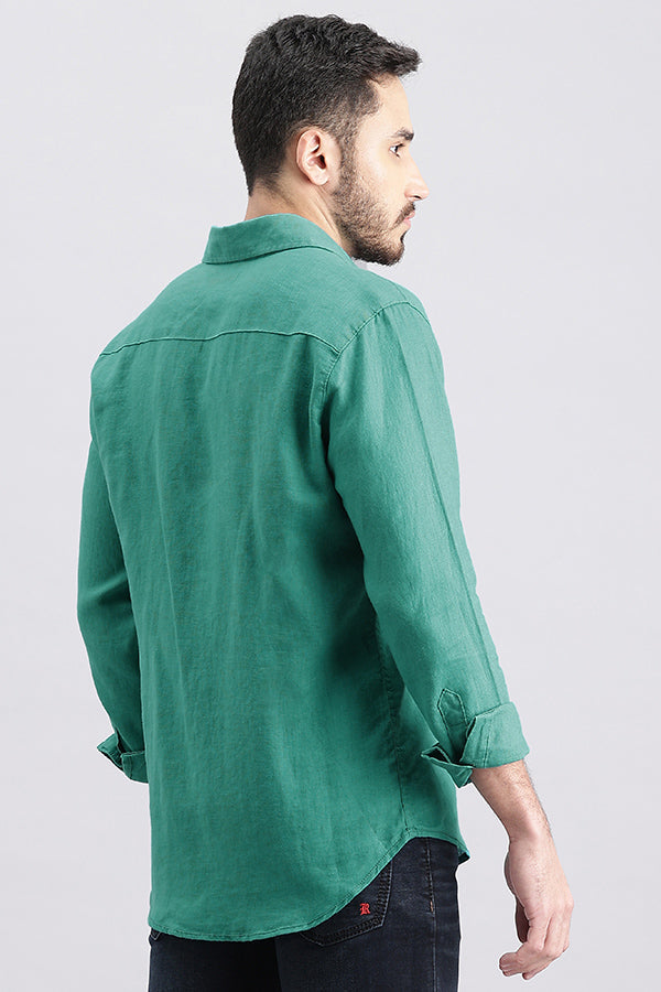 Emerald Full Sleeve Linen Shirt (Zack F/Slv Fit)