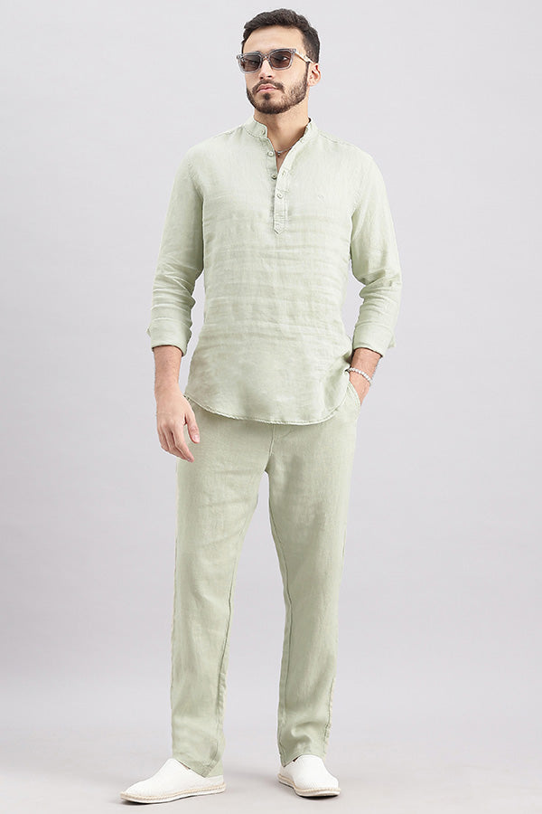 Dk Stone Full Sleeve Linen Shirt (Zack F/Slv Fit)