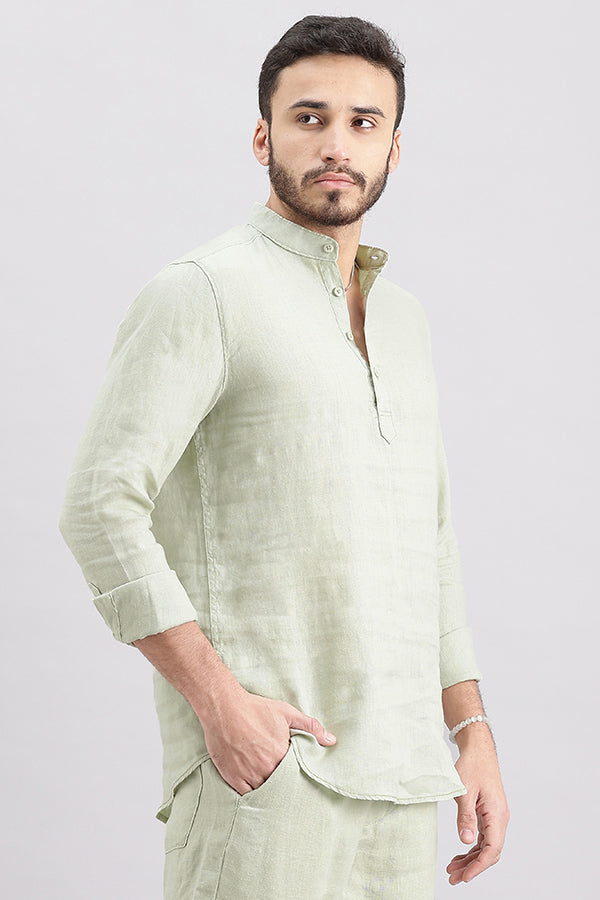 Dk Stone Full Sleeve Linen Shirt (Zack F/Slv Fit)
