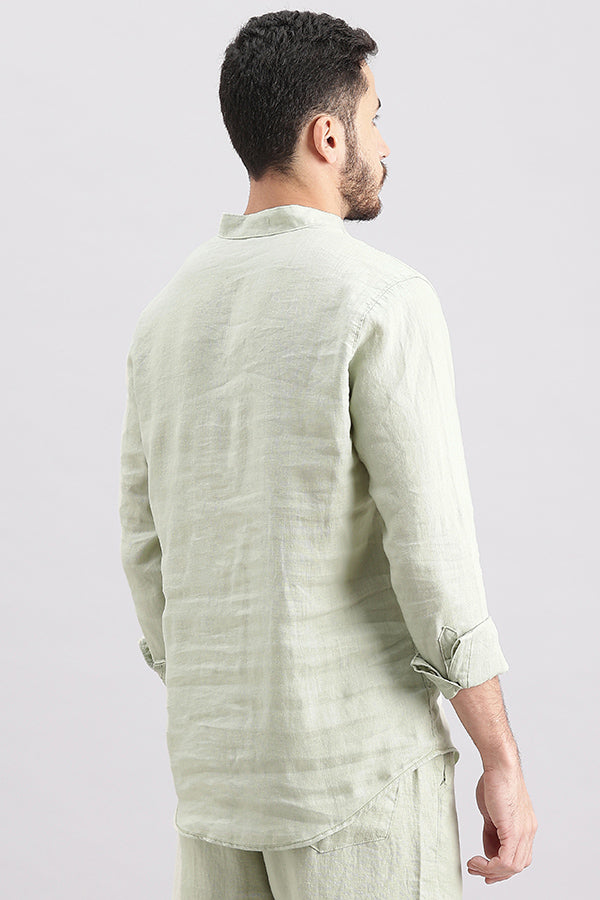 Dk Stone Full Sleeve Linen Shirt (Zack F/Slv Fit)