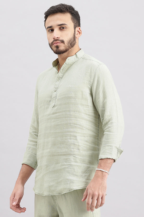 Dk Stone Full Sleeve Linen Shirt (Zack F/Slv Fit)