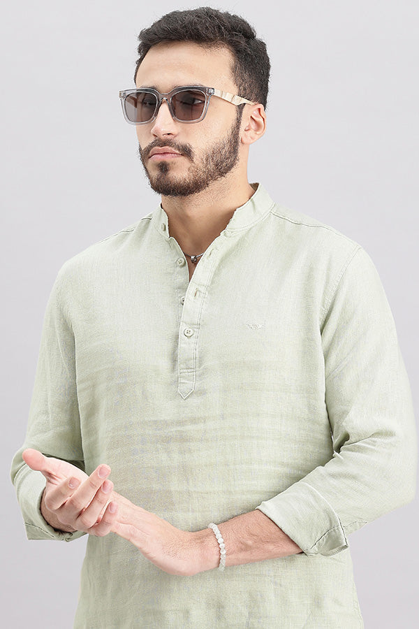 Dk Stone Full Sleeve Linen Shirt (Zack F/Slv Fit)