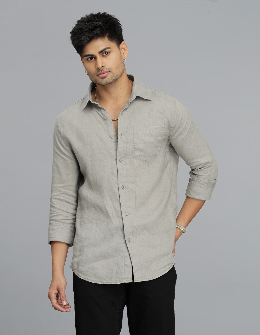 Dk Stone Full Sleeves Linen Shirt