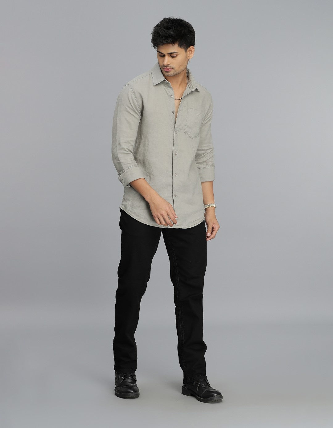 Dk Stone Full Sleeves Linen Shirt
