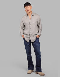 Dk Stone Full Sleeve 100% Linen Shirt