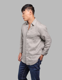 Dk Stone Full Sleeve 100% Linen Shirt
