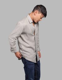 Dk Stone Full Sleeve 100% Linen Shirt