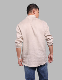 Khaki Full Sleeve 100% Linen Shirt