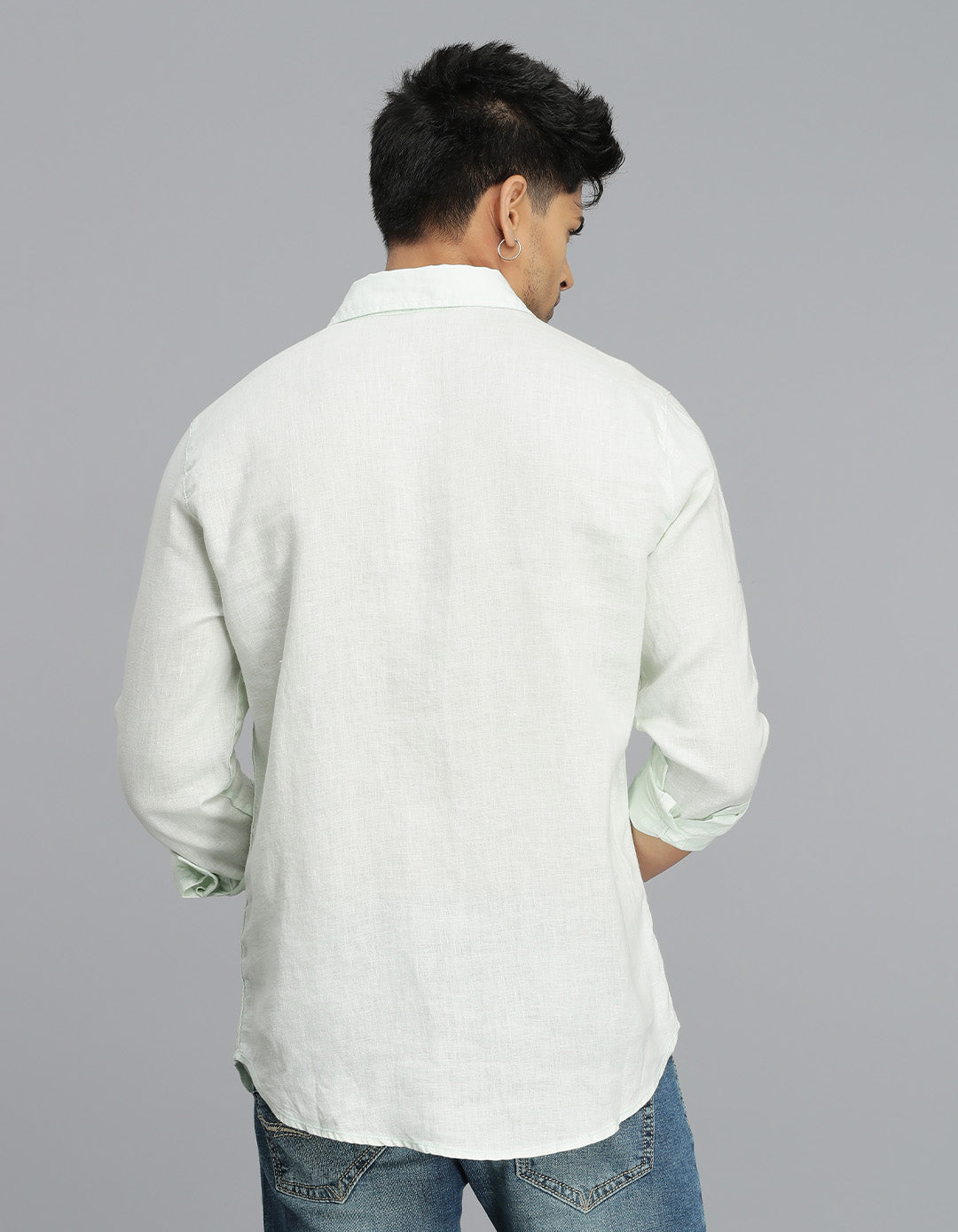 Mint Green Full Sleeves Linen Shirt