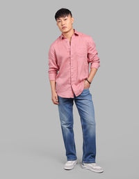 Rust Pink Full Sleeve 100% Linen Shirt