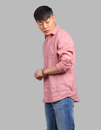 Rust Pink Full Sleeve 100% Linen Shirt