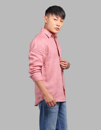 Rust Pink Full Sleeve 100% Linen Shirt