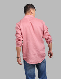 Rust Pink Full Sleeve 100% Linen Shirt