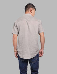 Dk Stone Half Sleeve 100% Linen Shirt